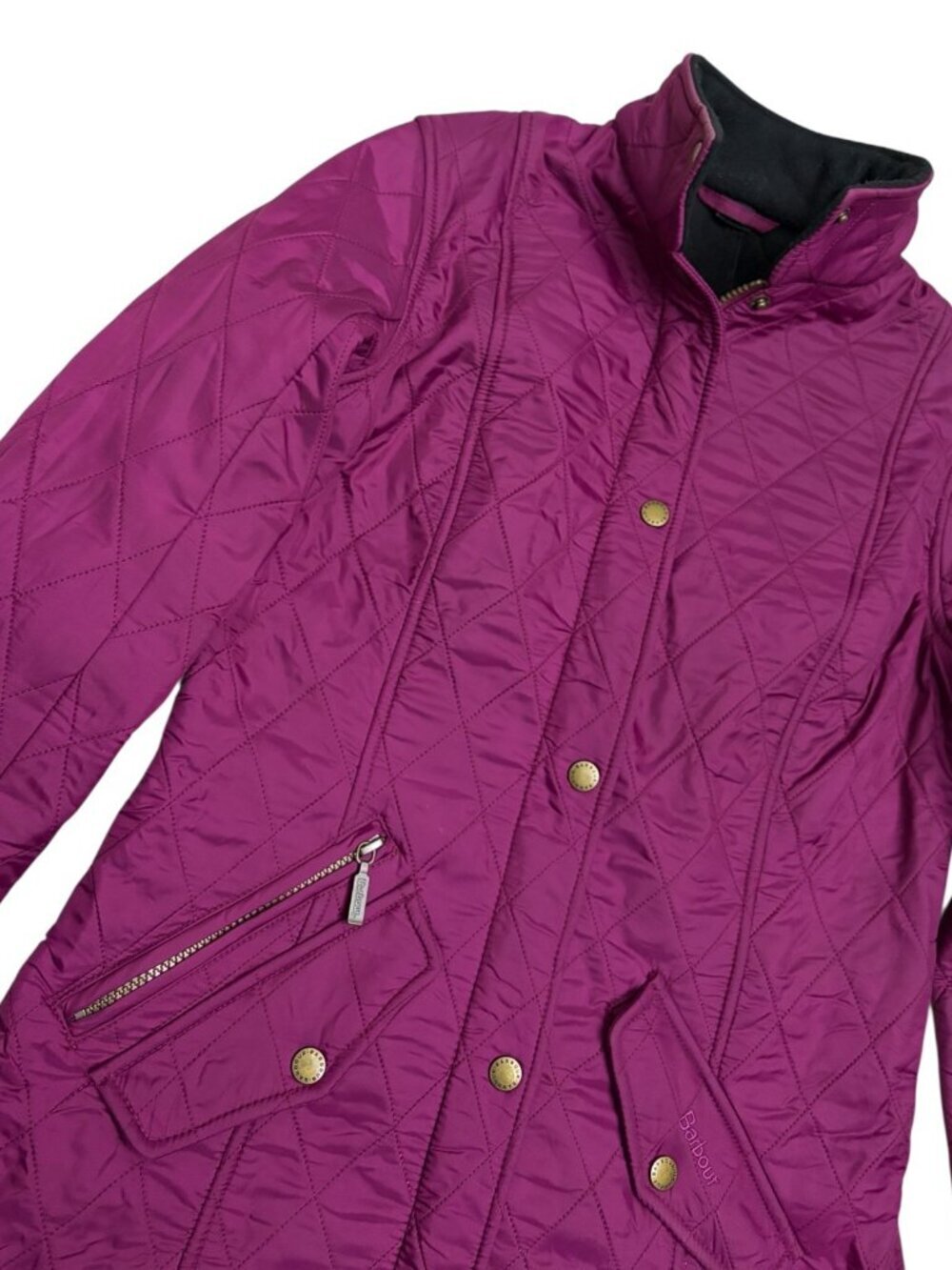 BARBOUR Kensington Quilt Quilted Pink Fleece-Lined Winter Jacket Womens 4 - Picture 4 of 8